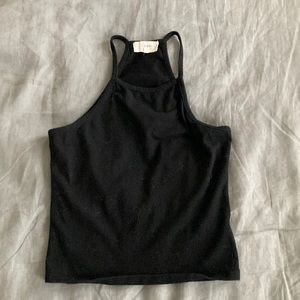 Black stretchy halter top
